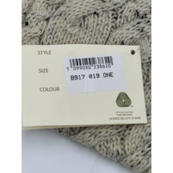 Kilronam Knitwear Snood Scarf Chunky Woven Beige Cream 100% Pure Wool Ireland - Picture 4 of 7